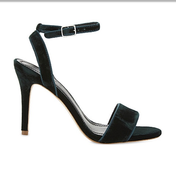 Sandro Nina dk green velvet sandals - Picture 3 of 6